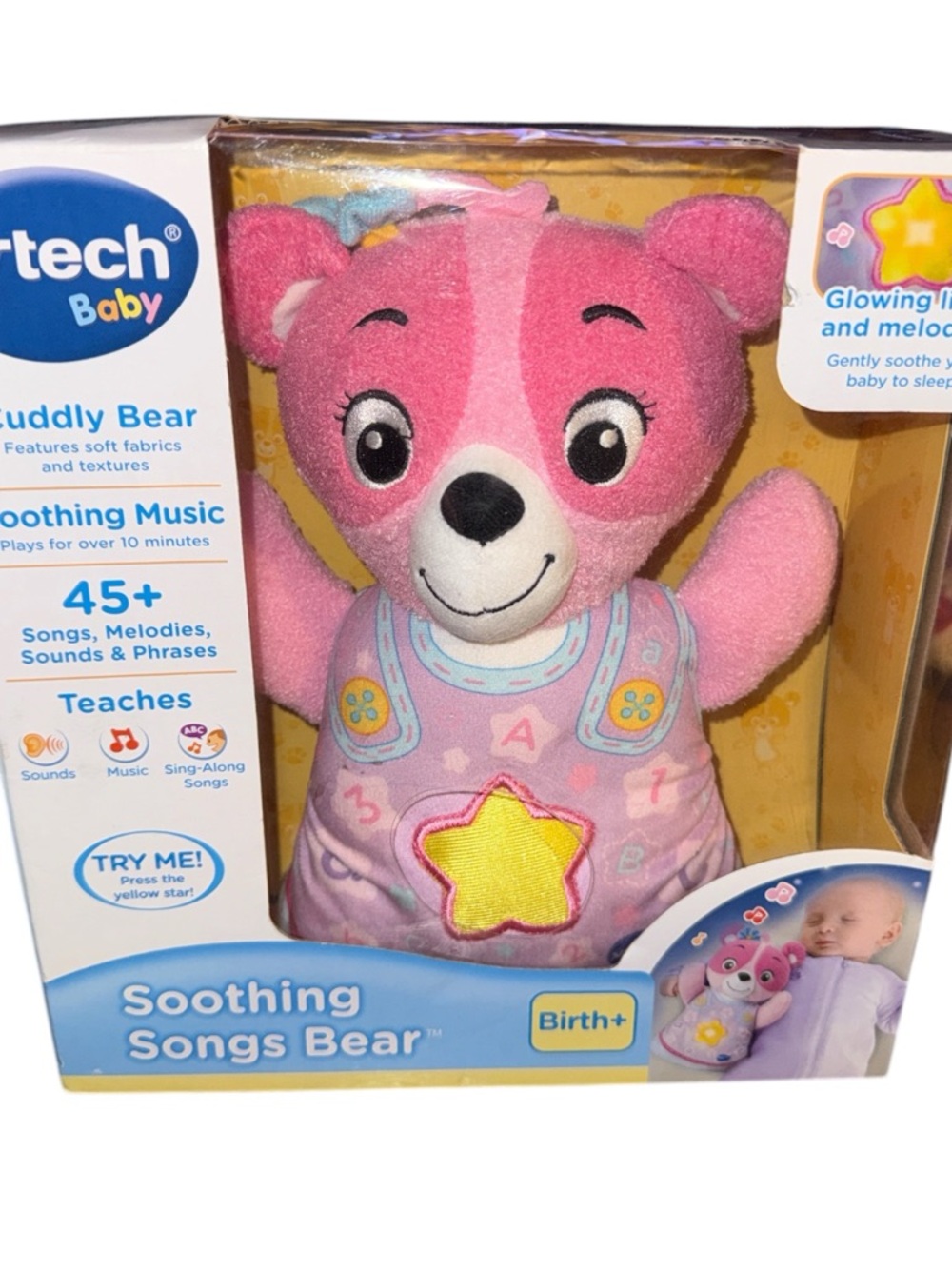 V-Tech Soothing Songs Bear Cub Pink Plush Baby Toy Musical Lovey vtech lullaby